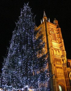 Christmas tree outshone by St Peter Mancroft.