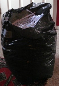 Shredded paper from one drawer of my filing cabinet. Not including unshredded paper...