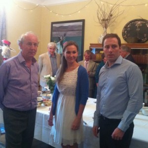 Paul Henderson (left) with Chessie and Jozef at their engagement party
