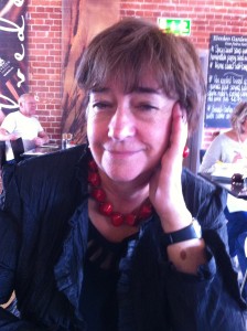 Dot at Elveden, waiting for breast of guinea fowl