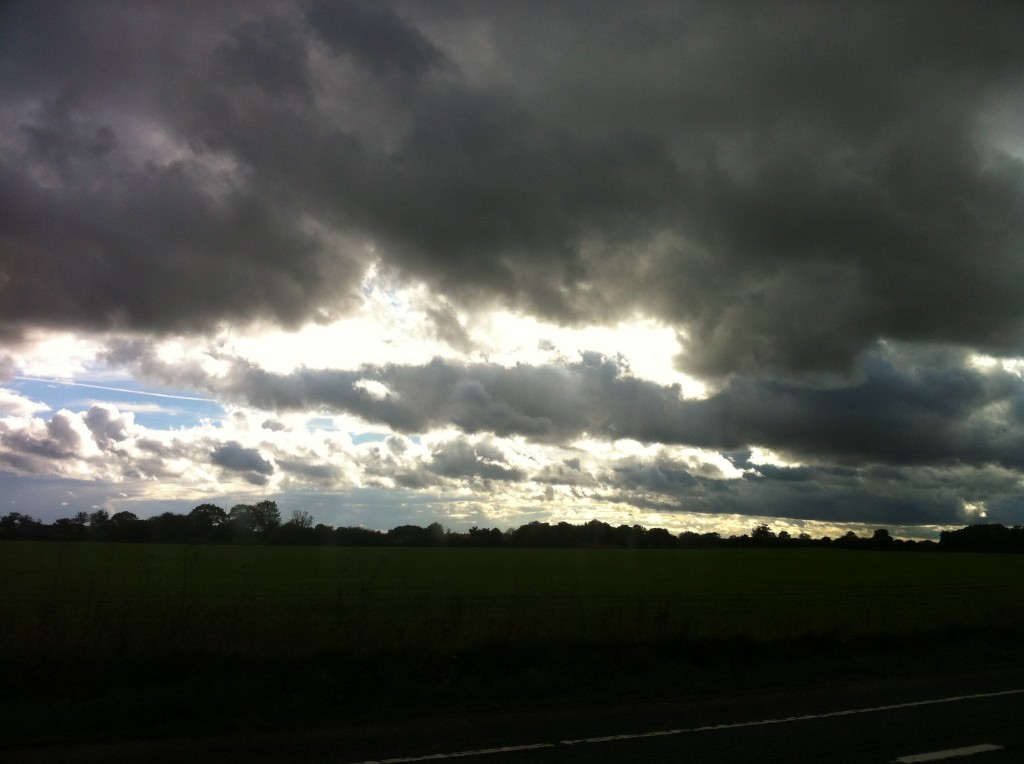 Stormy skies on the way to Coventry last week