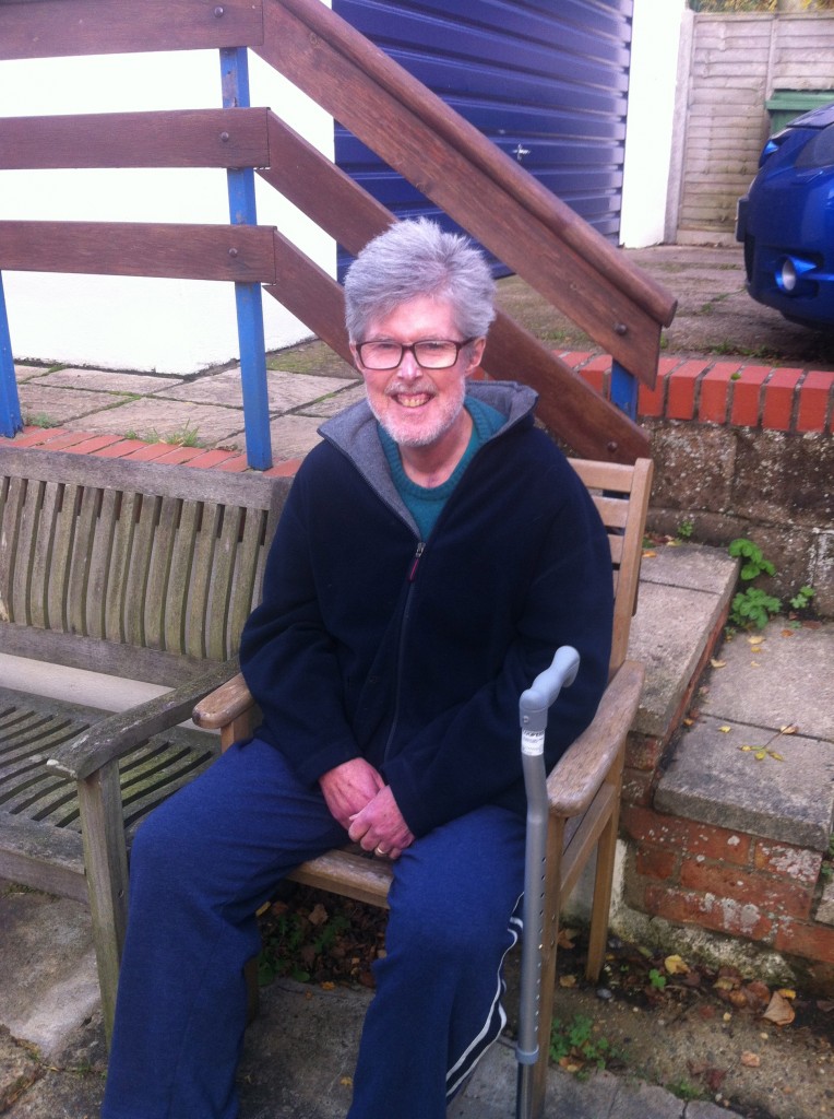Geoff sitting in his garden at Rockland