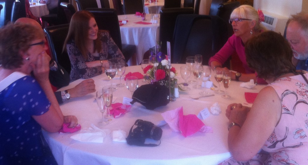 Rather poor picture of our table at the Wensum View Hotel. Mary is on the left, Rachel is to the left of my vacant chair and Barbara to the right. 