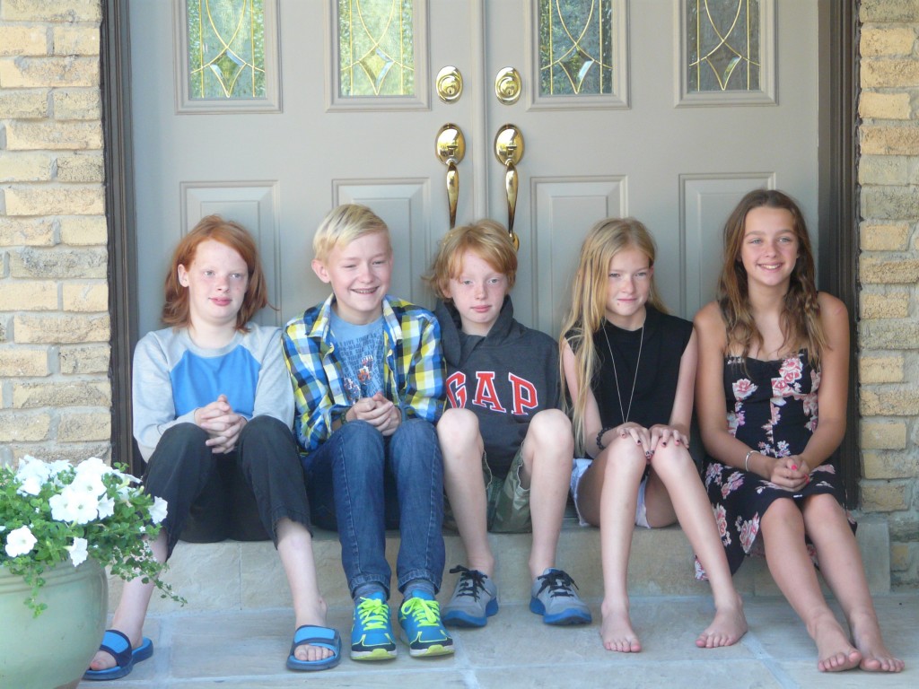 Line-up at Palmer Circle: Jackson, Oliver, Seth, Amy and Sophie.