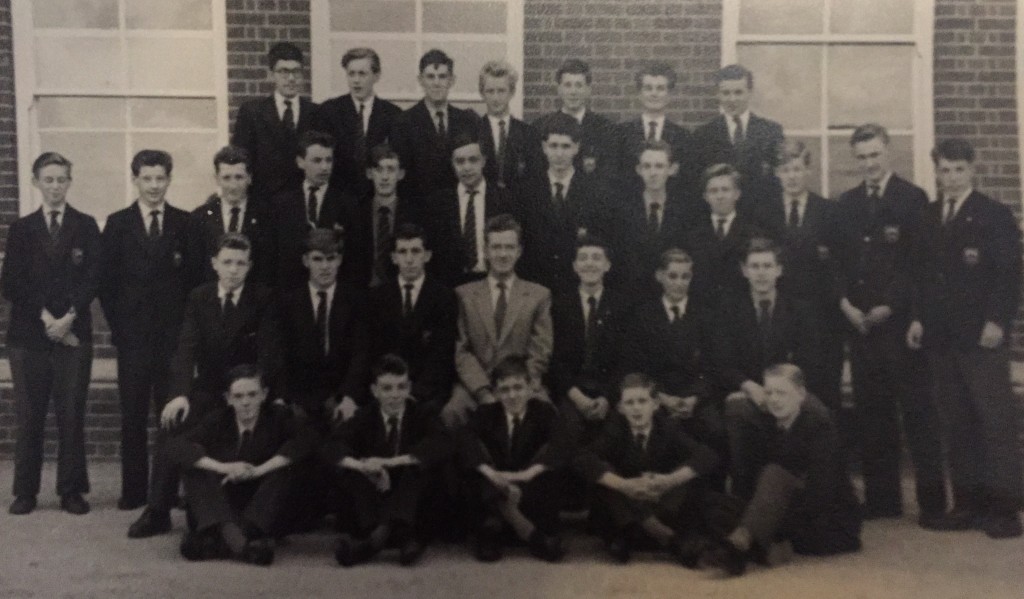 My form photo, probably from 1960-61, recently unearthed. The form teacher is Neddy Carter, and I can remember almost all the boys' names. I am  standing almost on my own, on the left.