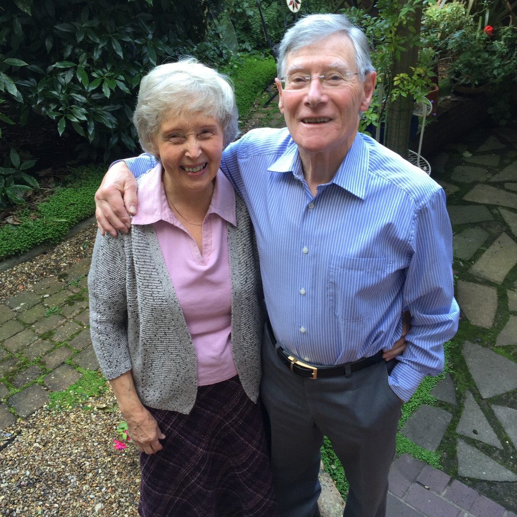 Mick and Gill Stedman in our garden.