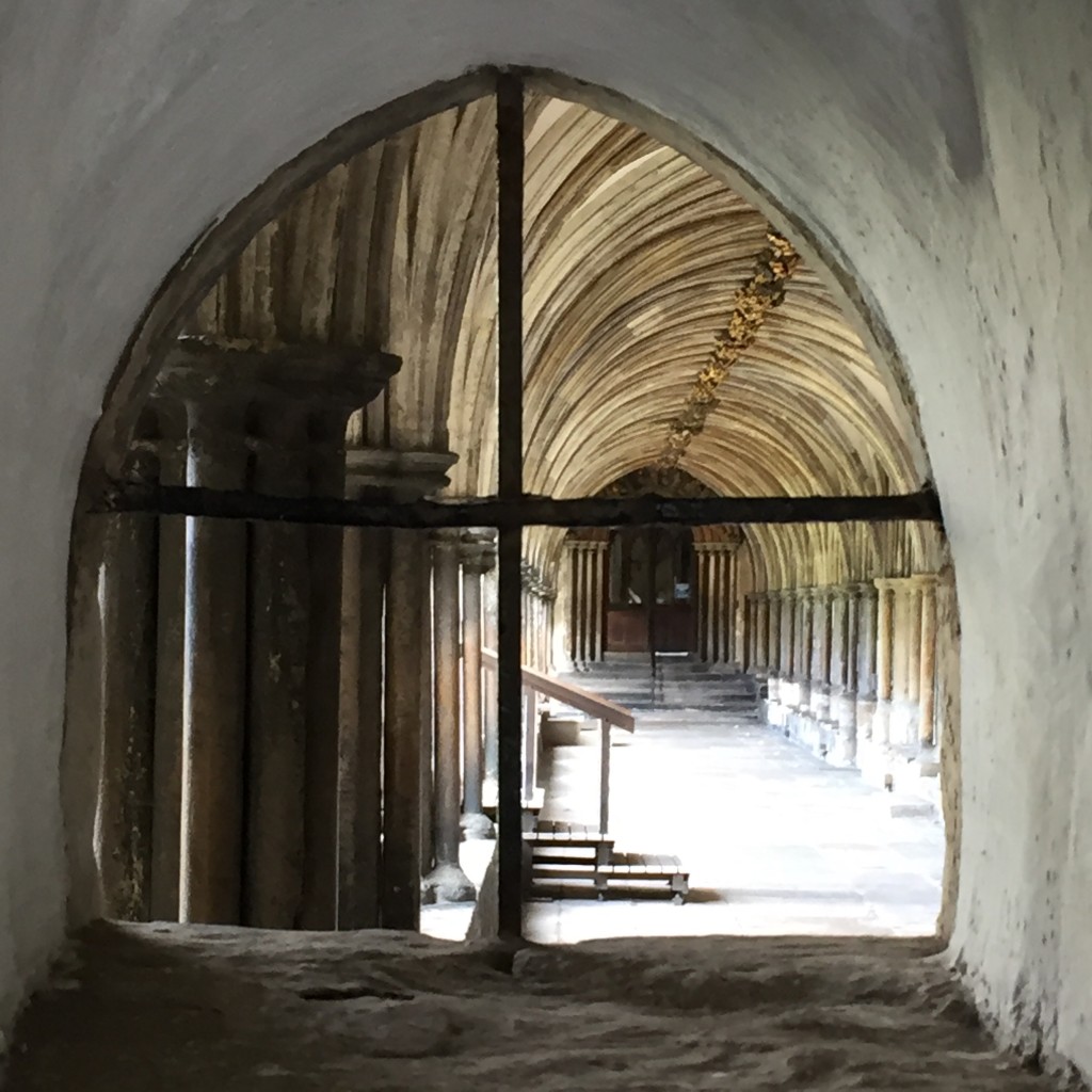 Looking into the Cloisters at Norwich Cathedral. I passed through on the way back from the city last week.