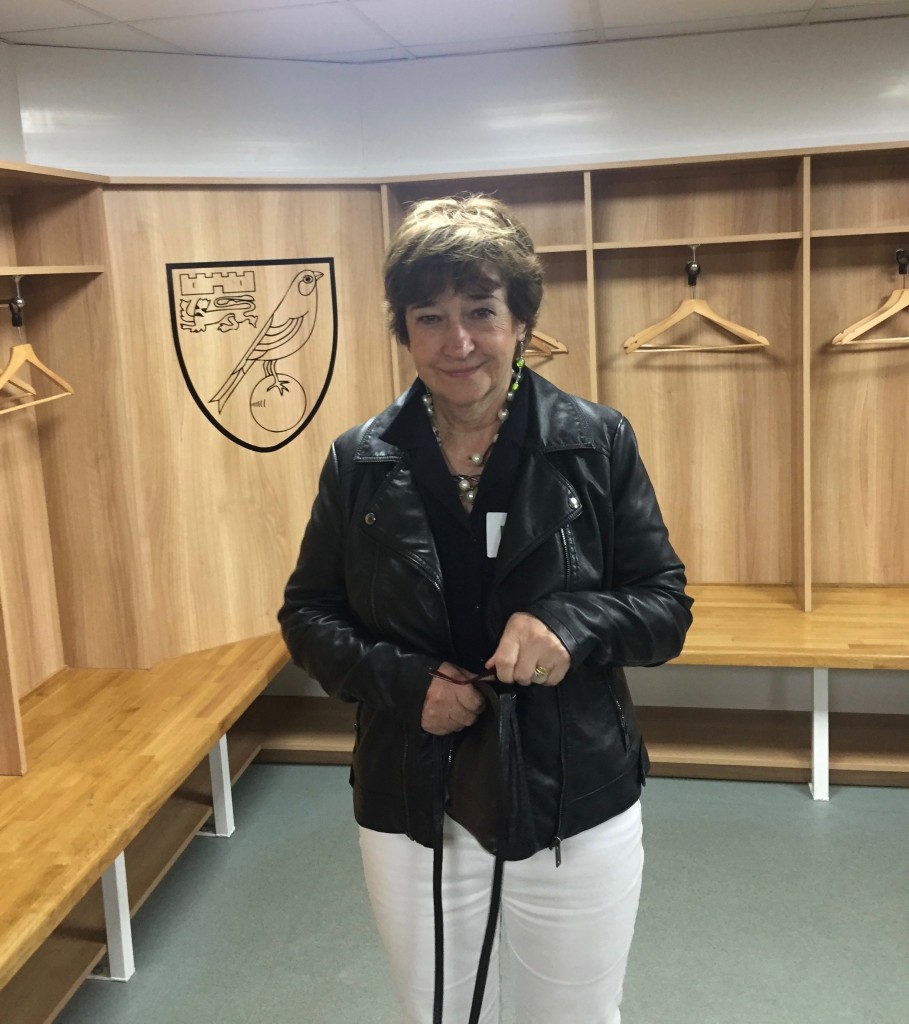 Dot in the home-team dressing room.