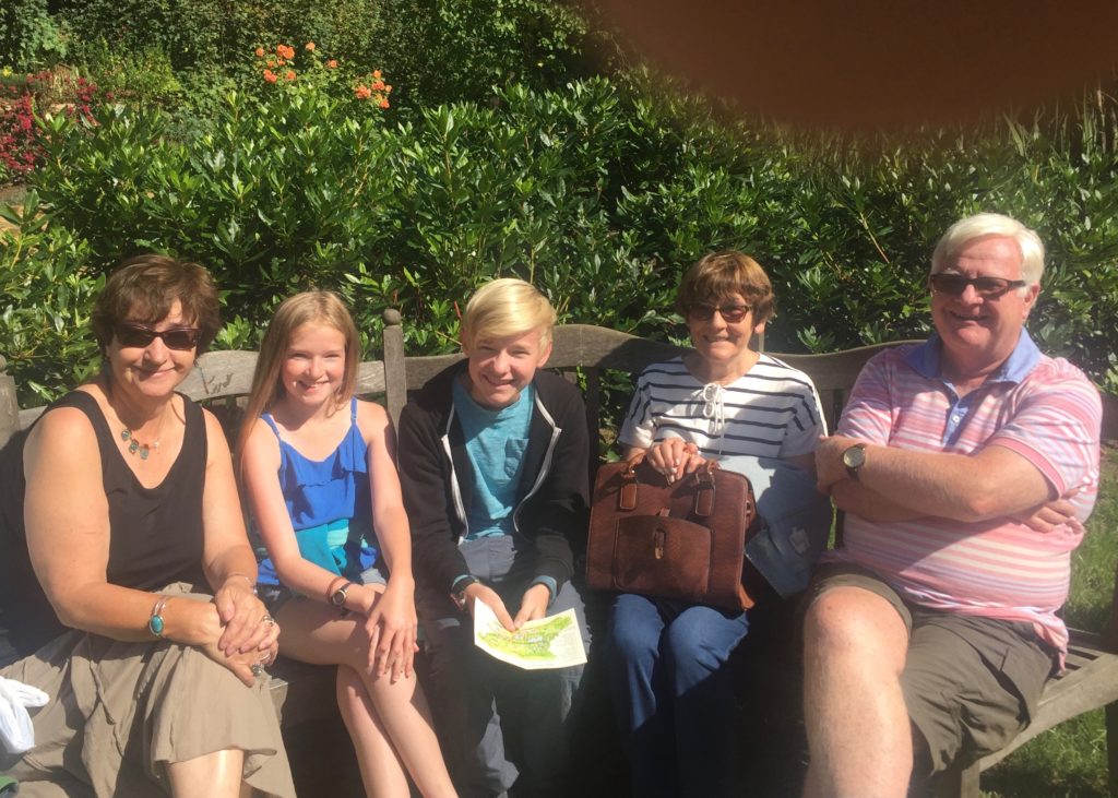 Dot, Amy, Oliver, Julia and David in the gardens at Coton Manor, unless you can't take photos there, ion which case it was somewhere else. 