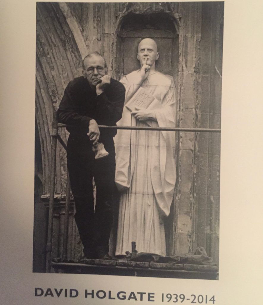 David Holgate with St Benedict at the Cathedral