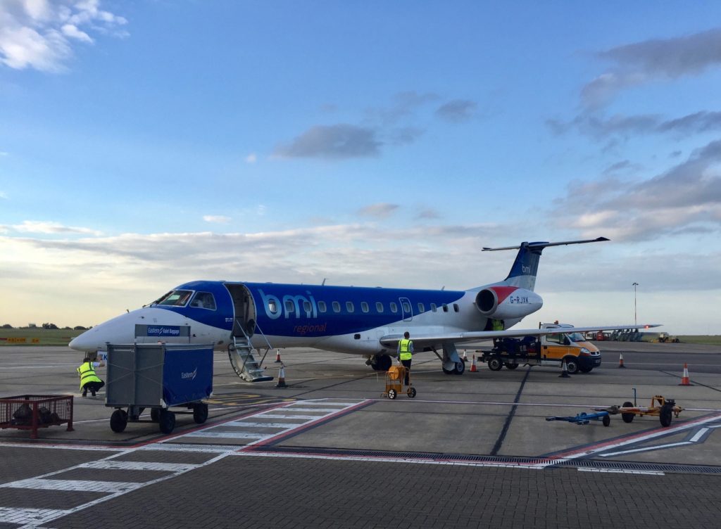 The aircraft that brought us back from Aberdeen.