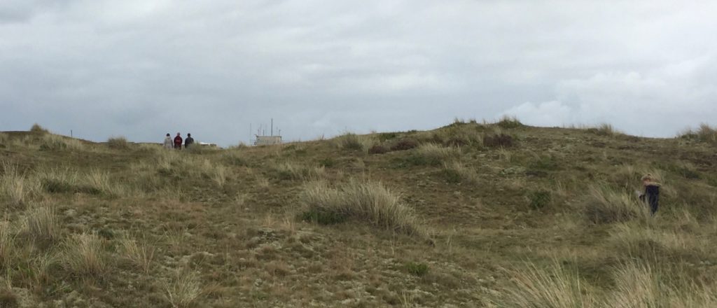 Winterton dunes with almost invisible family.