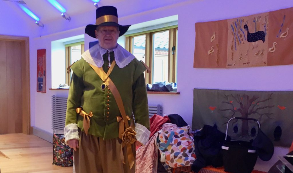  Edward Paston of Blofield looking rather bemused to find himself in 21st century Aylmerton.