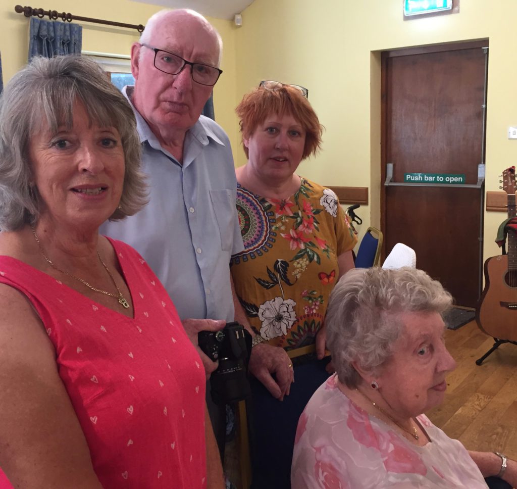 Sheila with her three children, Bridget (left), Teresa and John, who made the journey from Australia.